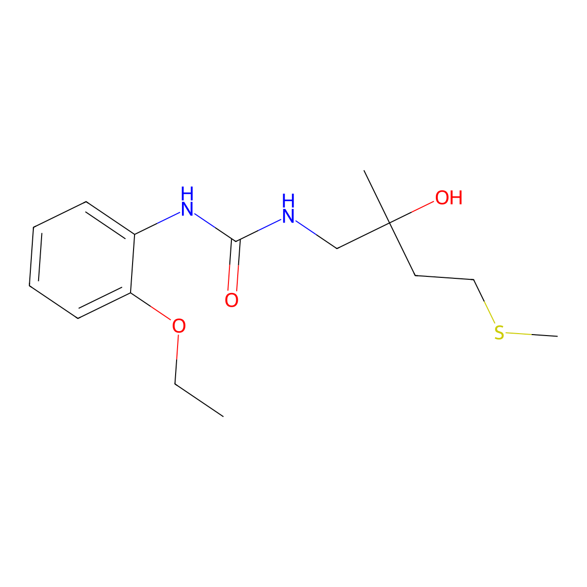 1-(2-Ethoxyphenyl)-3-(2-hydroxy-2-methyl-4-(methylthio)butyl)urea molecular structure, CAS 1396880-57-1
