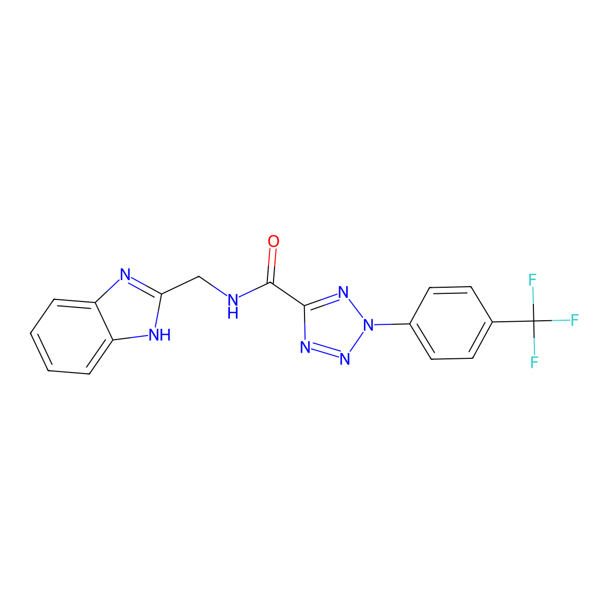 N-[(1H-1,3-benzodiazol-2-yl)methyl]-2-[4-(trifluoromethyl)phenyl]-2H-1,2,3,4-tetrazole-5-carboxamide molecular structure, CAS 1396880-72-0