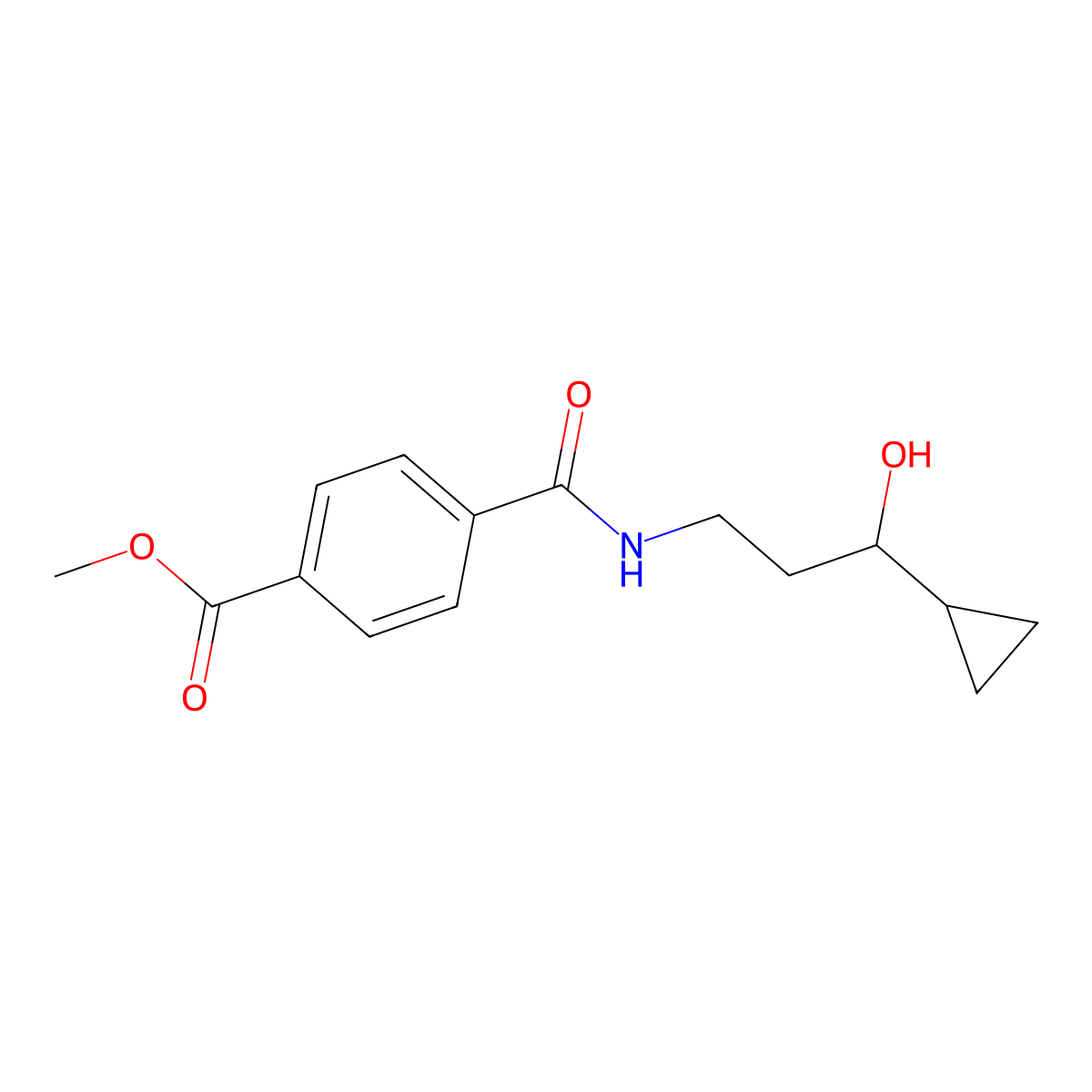 Methyl 4-[(3-cyclopropyl-3-hydroxypropyl)carbamoyl]benzoate molecular structure, CAS 1396880-74-2