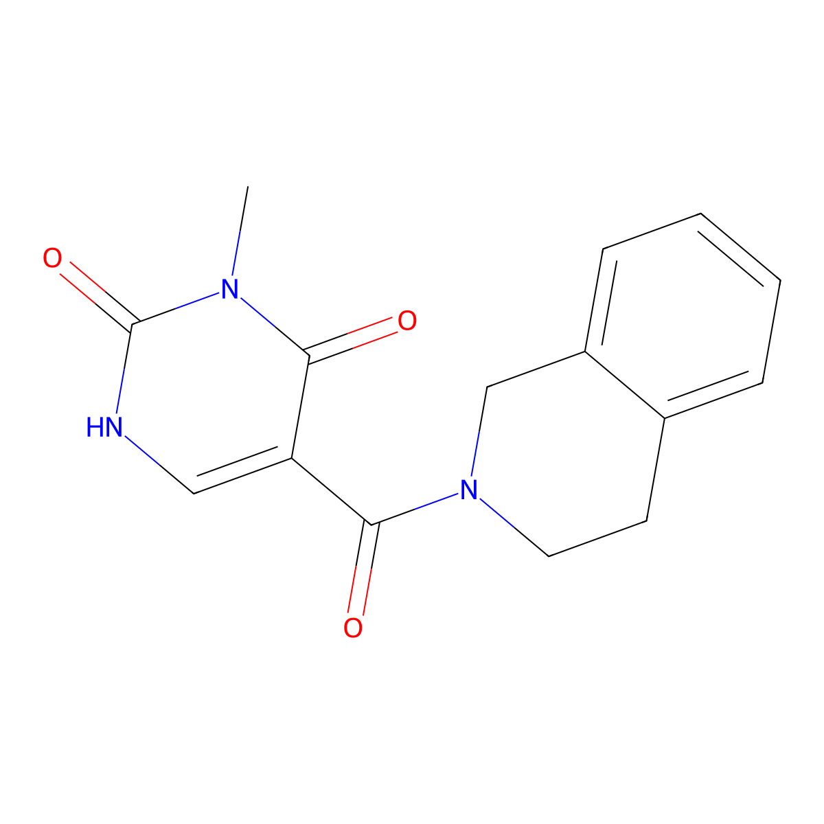3-methyl-5-(1,2,3,4-tetrahydroisoquinoline-2-carbonyl)pyrimidine-2,4(1H,3H)-dione molecular structure, CAS 1396880-79-7