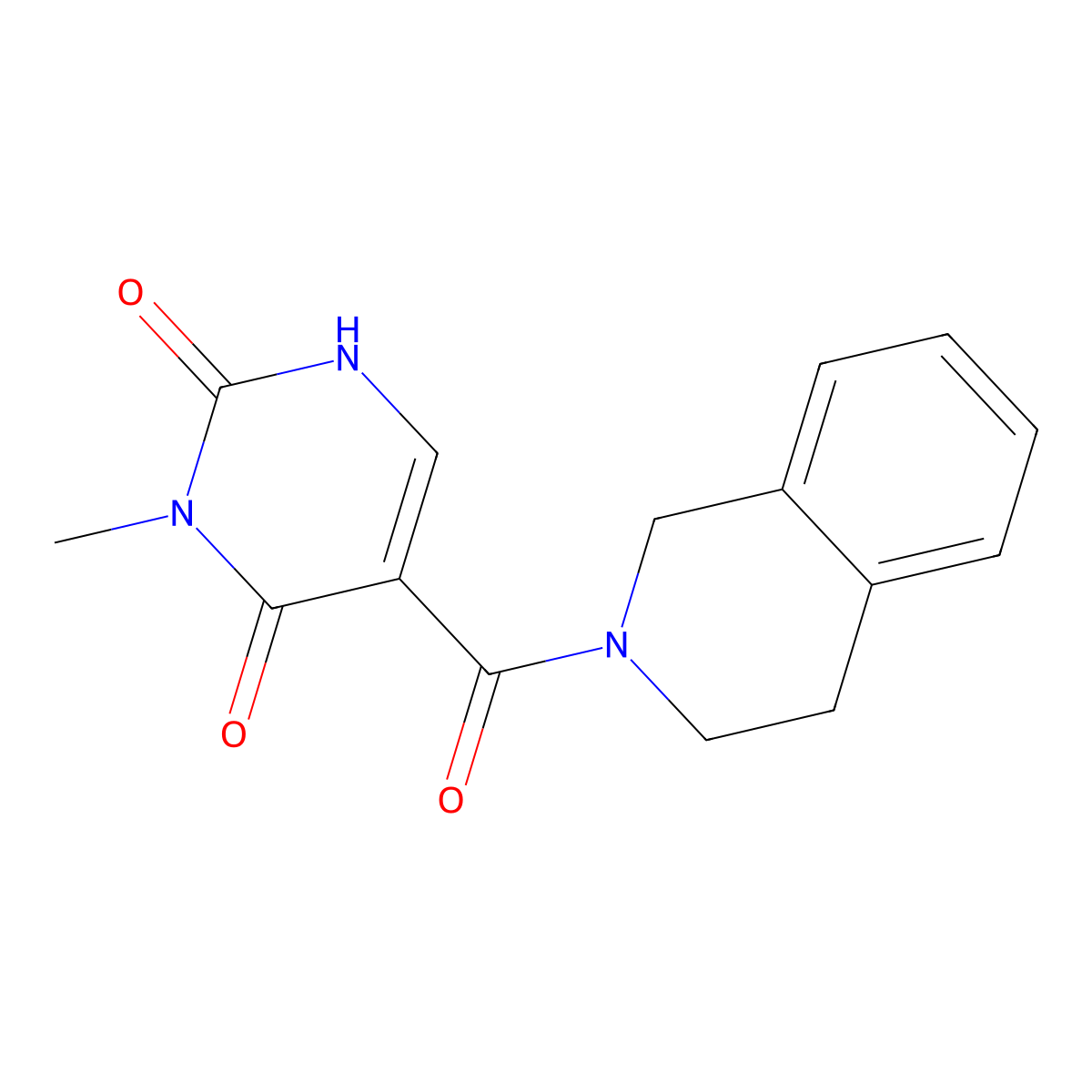 3-methyl-5-(1,2,3,4-tetrahydroisoquinoline-2-carbonyl)pyrimidine-2,4(1H,3H)-dione molecular structure, CAS 1396880-79-7