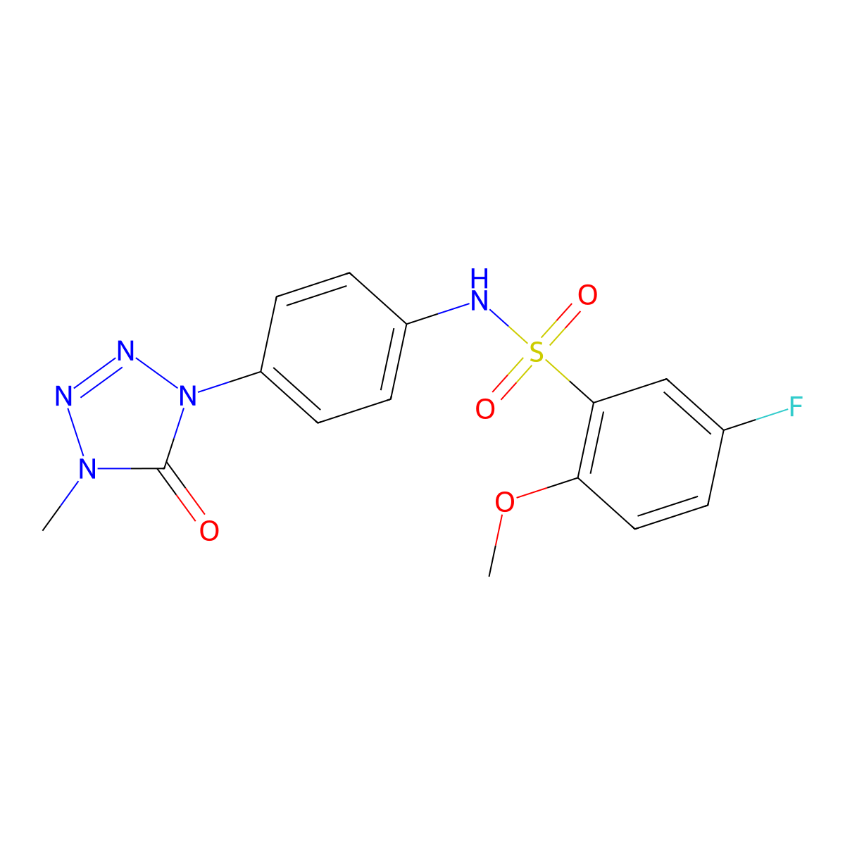 5-fluoro-2-methoxy-N-(4-(4-methyl-5-oxo-4,5-dihydro-1H-tetrazol-1-yl)phenyl)benzenesulfonamide molecular structure, CAS 1396880-83-3