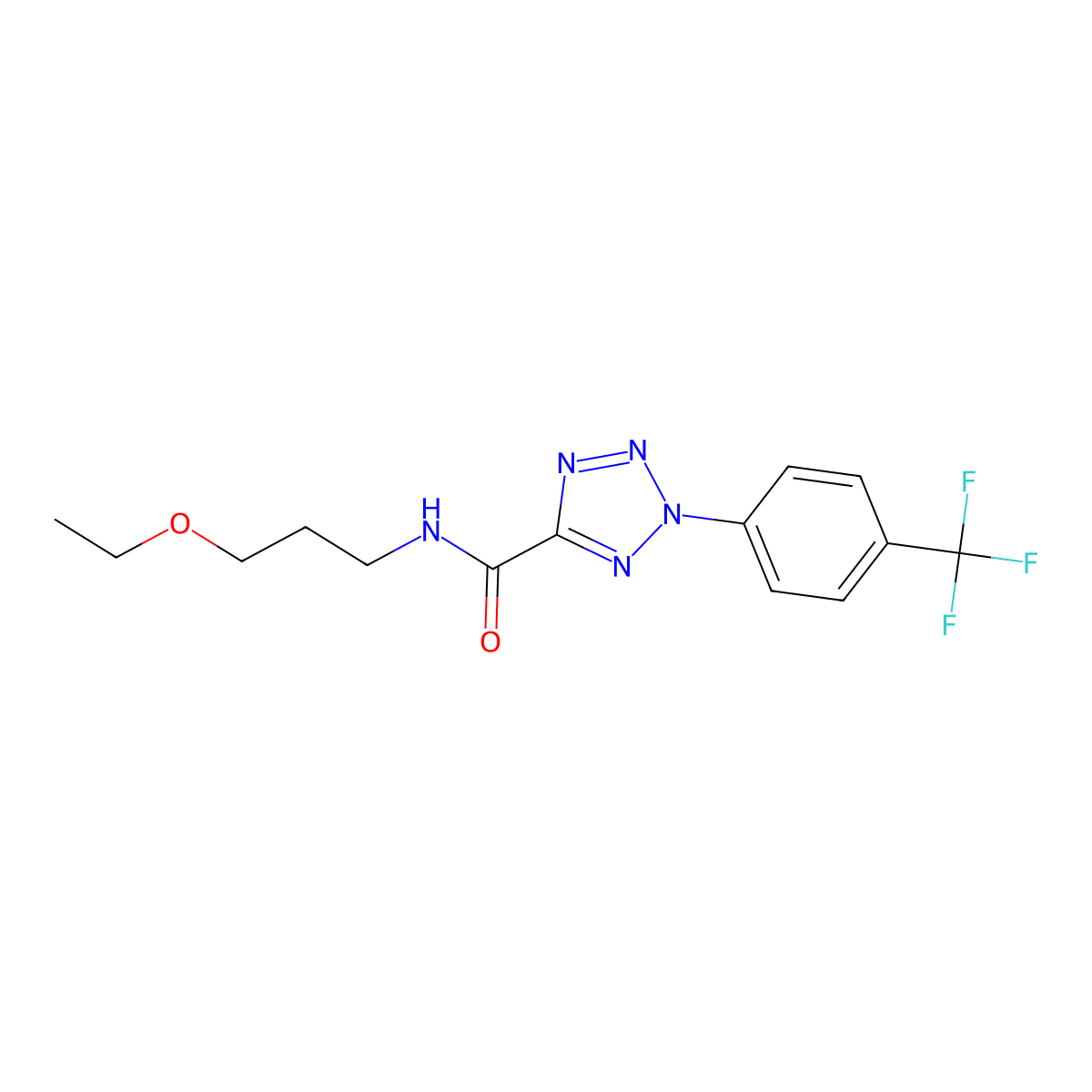 N-(3-ethoxypropyl)-2-[4-(trifluoromethyl)phenyl]-2H-1,2,3,4-tetrazole-5-carboxamide molecular structure, CAS 1396880-99-1