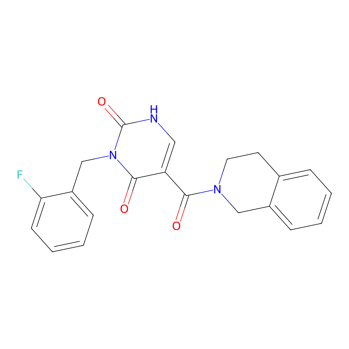3-(2-fluorobenzyl)-5-(1,2,3,4-tetrahydroisoquinoline-2-carbonyl)pyrimidine-2,4(1H,3H)-dione molecular structure, CAS 1396881-13-2
