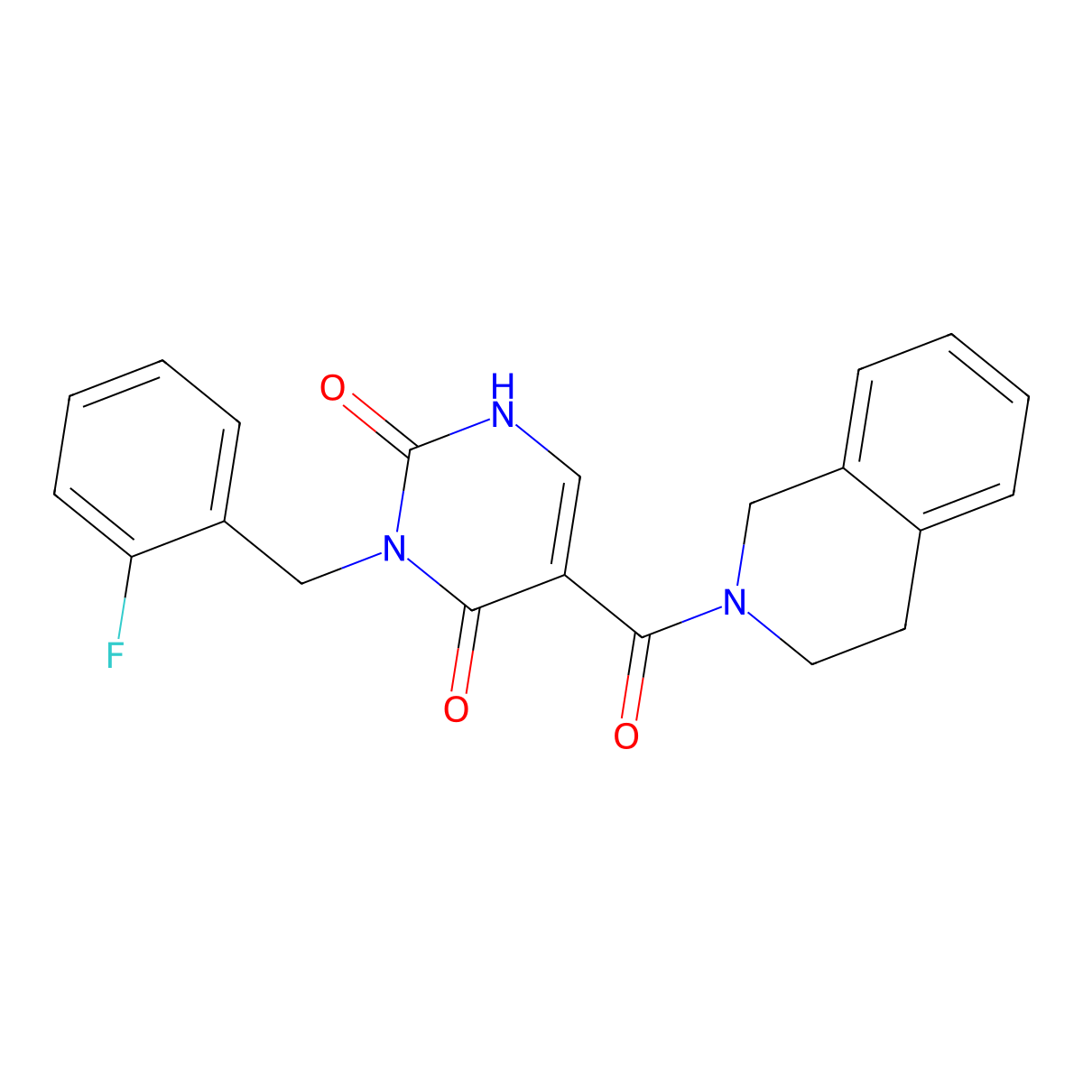 3-(2-fluorobenzyl)-5-(1,2,3,4-tetrahydroisoquinoline-2-carbonyl)pyrimidine-2,4(1H,3H)-dione molecular structure, CAS 1396881-13-2