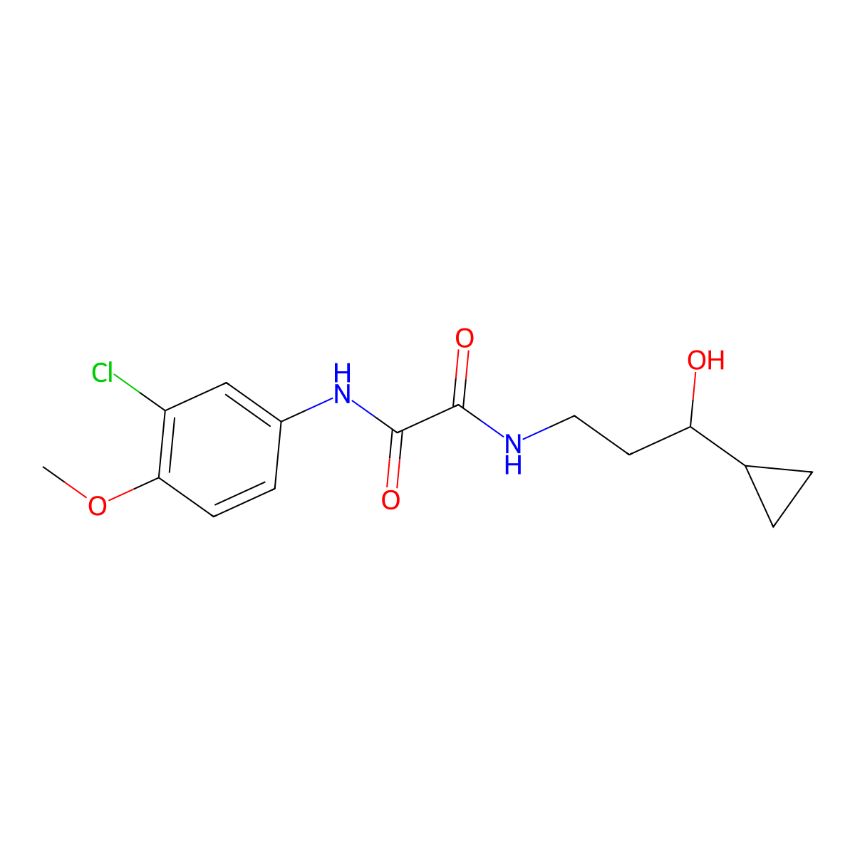 N1-(3-chloro-4-methoxyphenyl)-N2-(3-cyclopropyl-3-hydroxypropyl)oxalamide molecular structure, CAS 1396881-14-3