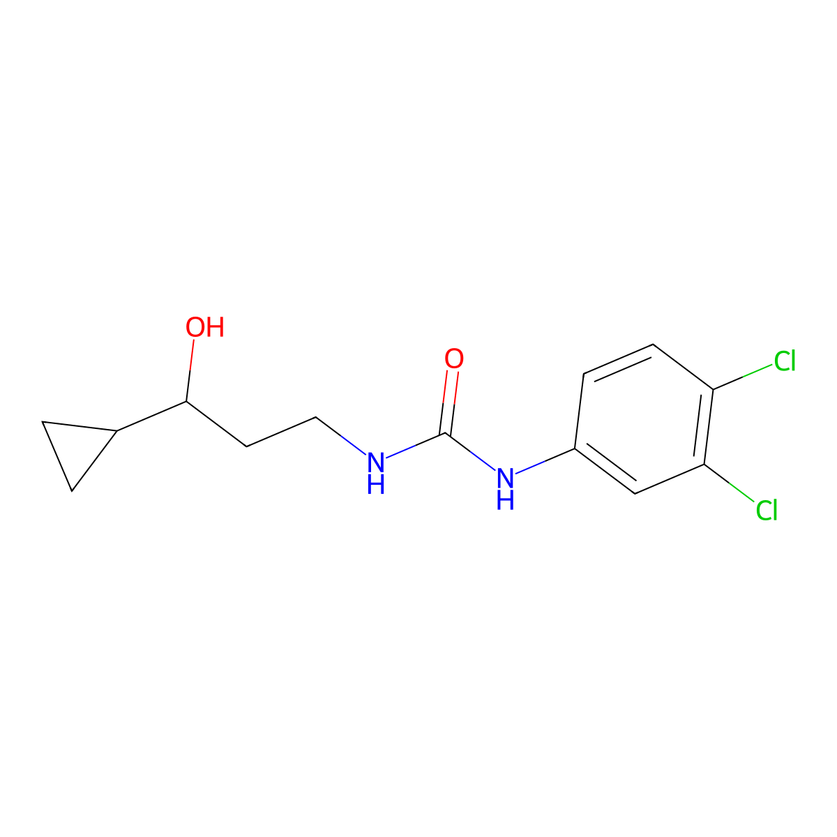 1-(3-Cyclopropyl-3-hydroxypropyl)-3-(3,4-dichlorophenyl)urea molecular structure, CAS 1396881-26-7