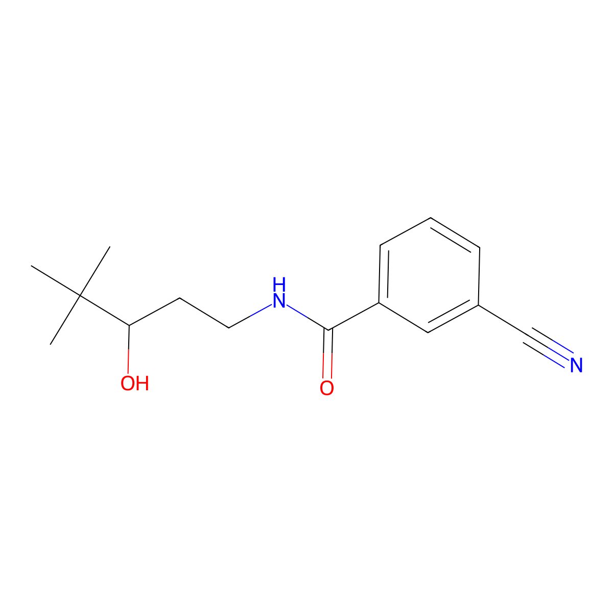 3-cyano-N-(3-hydroxy-4,4-dimethylpentyl)benzamide molecular structure, CAS 1396881-33-6