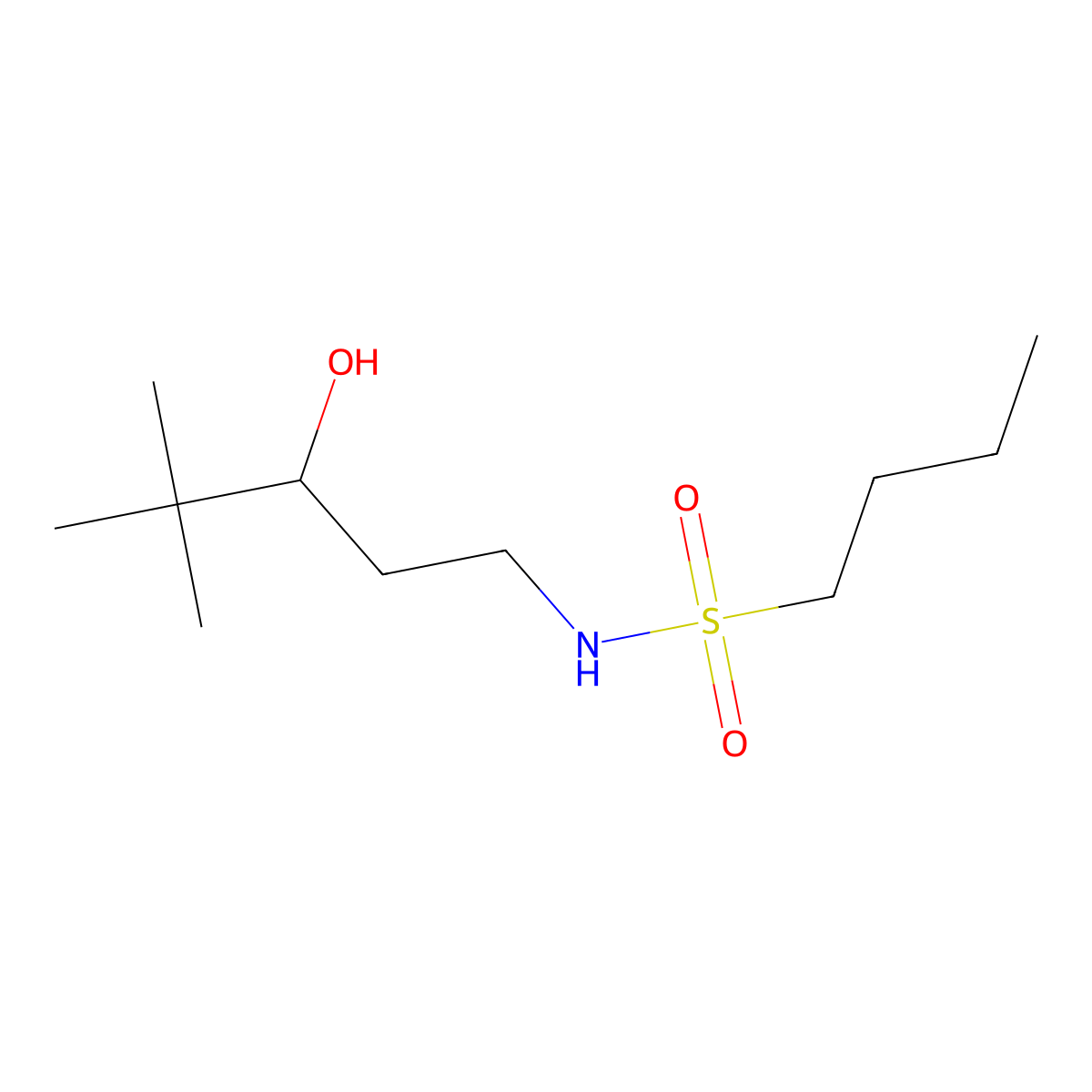 N-(3-hydroxy-4,4-dimethylpentyl)butane-1-sulfonamide molecular structure, CAS 1396881-47-2