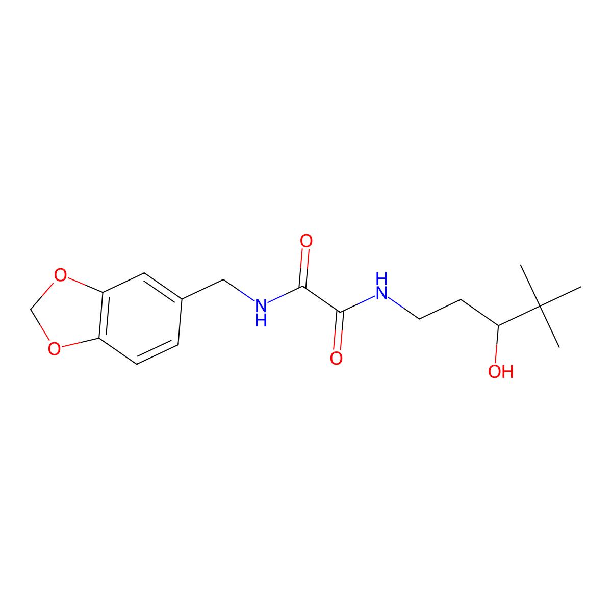 N1-(benzo[d][1,3]dioxol-5-ylmethyl)-N2-(3-hydroxy-4,4-dimethylpentyl)oxalamide molecular structure, CAS 1396881-73-4