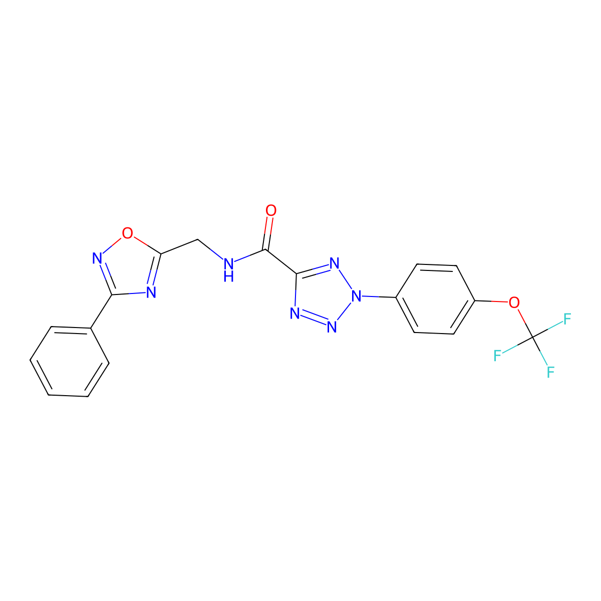 N-((3-phenyl-1,2,4-oxadiazol-5-yl)methyl)-2-(4-(trifluoromethoxy)phenyl)-2H-tetrazole-5-carboxamide molecular structure, CAS 1396881-81-4