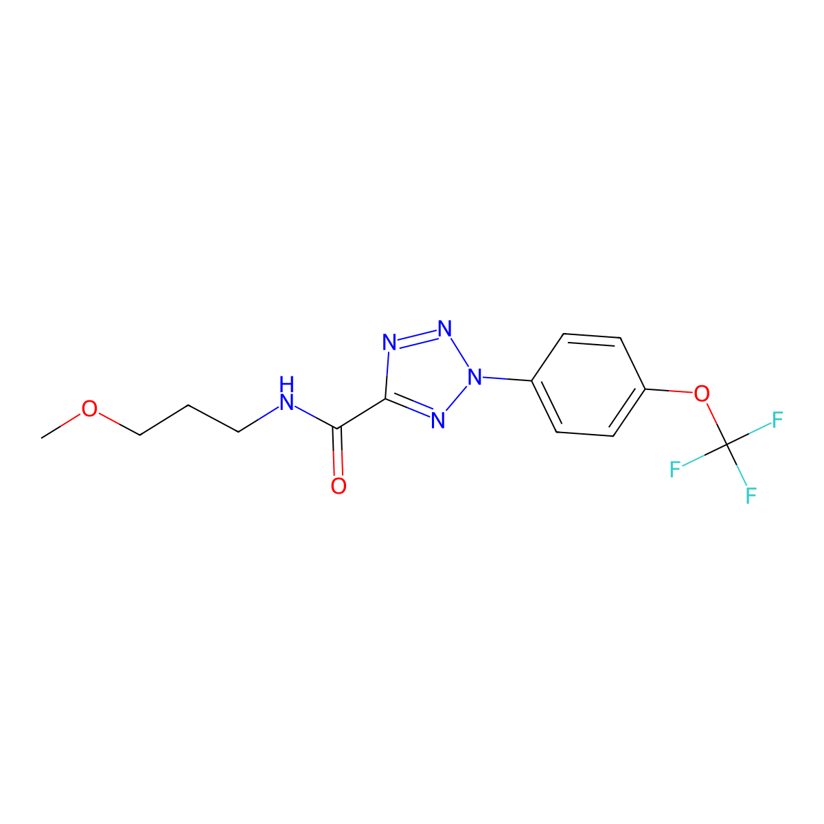 N-(3-methoxypropyl)-2-(4-(trifluoromethoxy)phenyl)-2H-tetrazole-5-carboxamide molecular structure, CAS 1396881-98-3