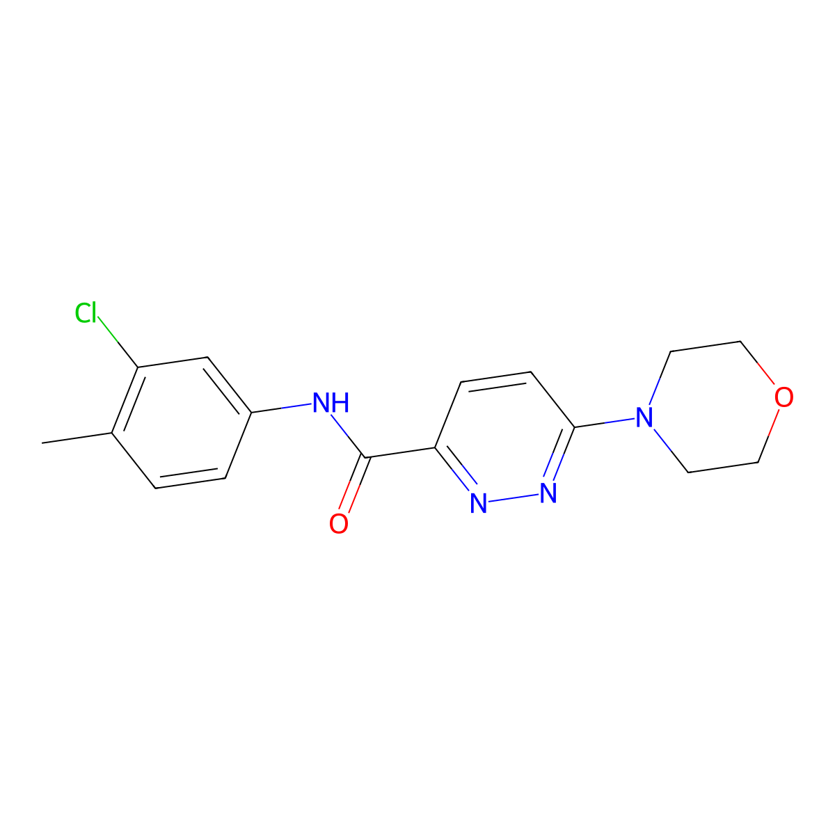 N-(3-chloro-4-methylphenyl)-6-morpholinopyridazine-3-carboxamide molecular structure, CAS 1396882-02-2