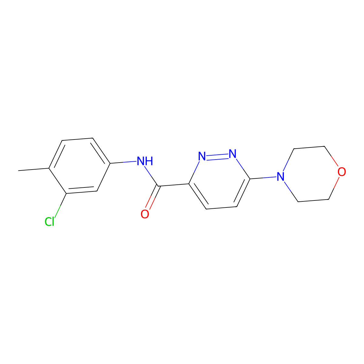 N-(3-chloro-4-methylphenyl)-6-morpholinopyridazine-3-carboxamide molecular structure, CAS 1396882-02-2