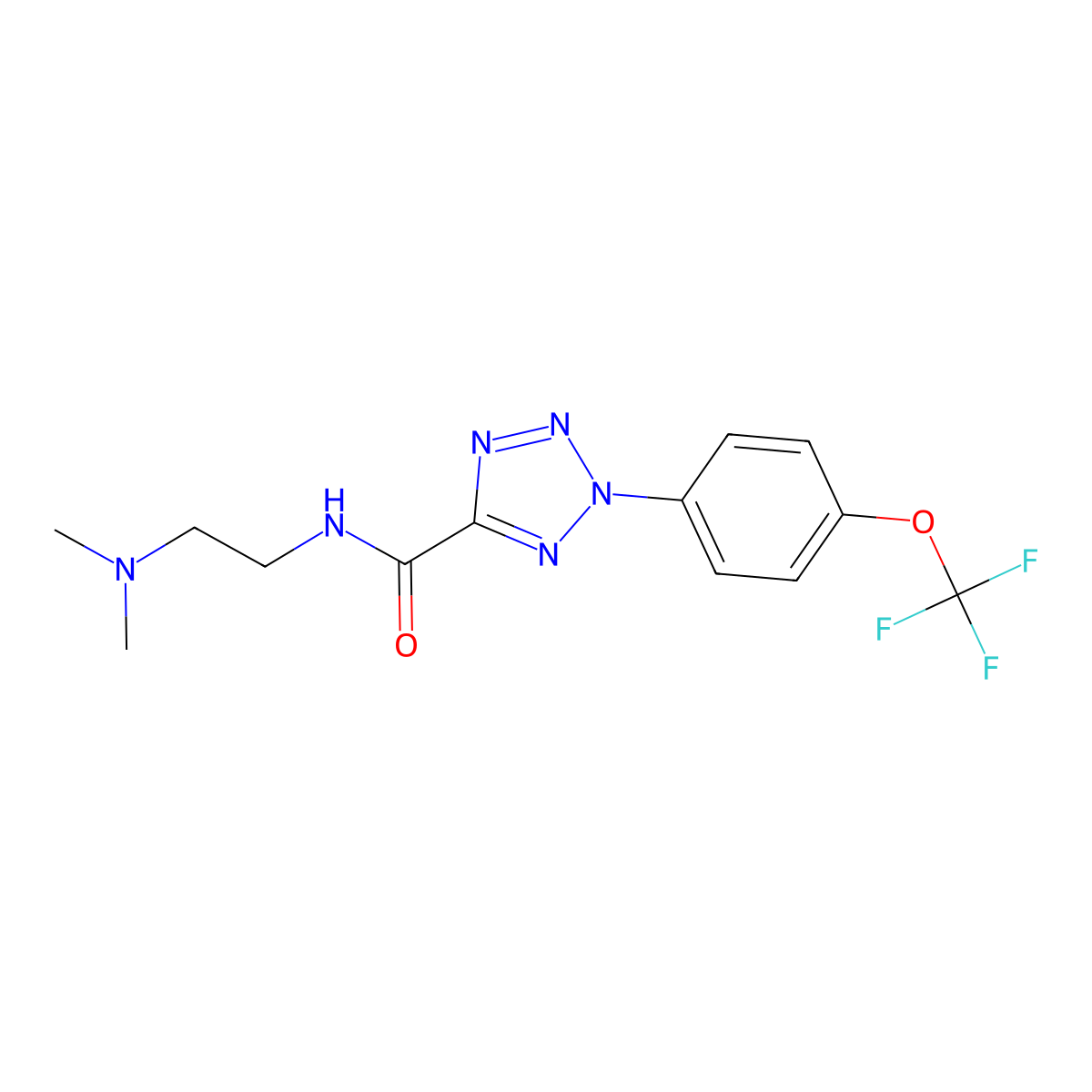 N-(2-(dimethylamino)ethyl)-2-(4-(trifluoromethoxy)phenyl)-2H-tetrazole-5-carboxamide molecular structure, CAS 1396882-04-4