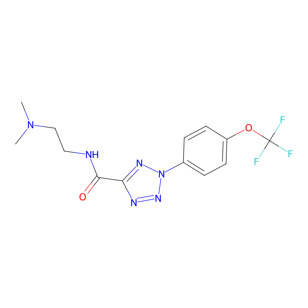 N-(2-(dimethylamino)ethyl)-2-(4-(trifluoromethoxy)phenyl)-2H-tetrazole-5-carboxamide molecular structure, CAS 1396882-04-4