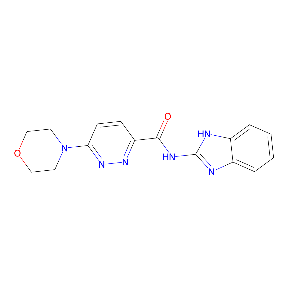 N-(1H-benzo[d]imidazol-2-yl)-6-morpholinopyridazine-3-carboxamide molecular structure, CAS 1396882-11-3