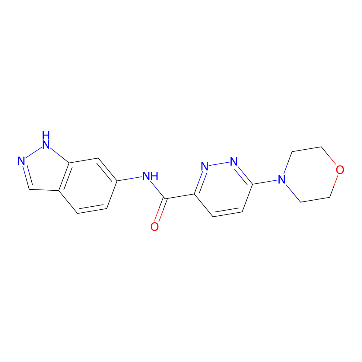 N-(1H-indazol-6-yl)-6-morpholinopyridazine-3-carboxamide molecular structure, CAS 1396882-20-4