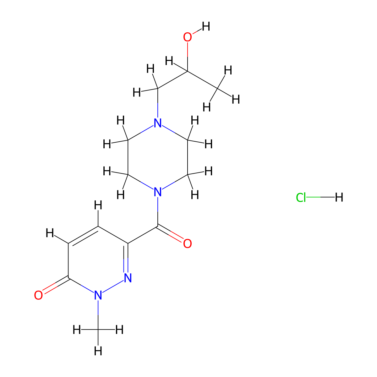 6-(4-(2-hydroxypropyl)piperazine-1-carbonyl)-2-methylpyridazin-3(2H)-one hydrochloride molecular structure, CAS 1396882-27-1