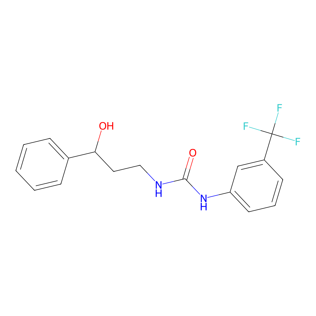 1-(3-Hydroxy-3-phenylpropyl)-3-[3-(trifluoromethyl)phenyl]urea molecular structure, CAS 1396882-35-1