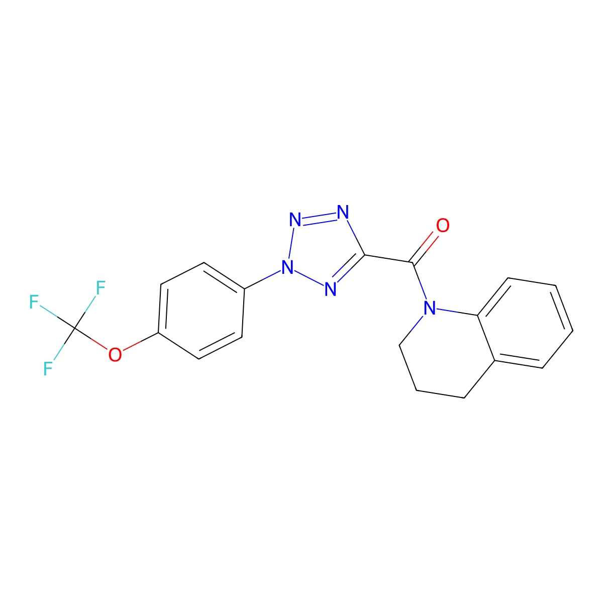 (3,4-dihydroquinolin-1(2H)-yl)(2-(4-(trifluoromethoxy)phenyl)-2H-tetrazol-5-yl)methanone molecular structure, CAS 1396882-39-5