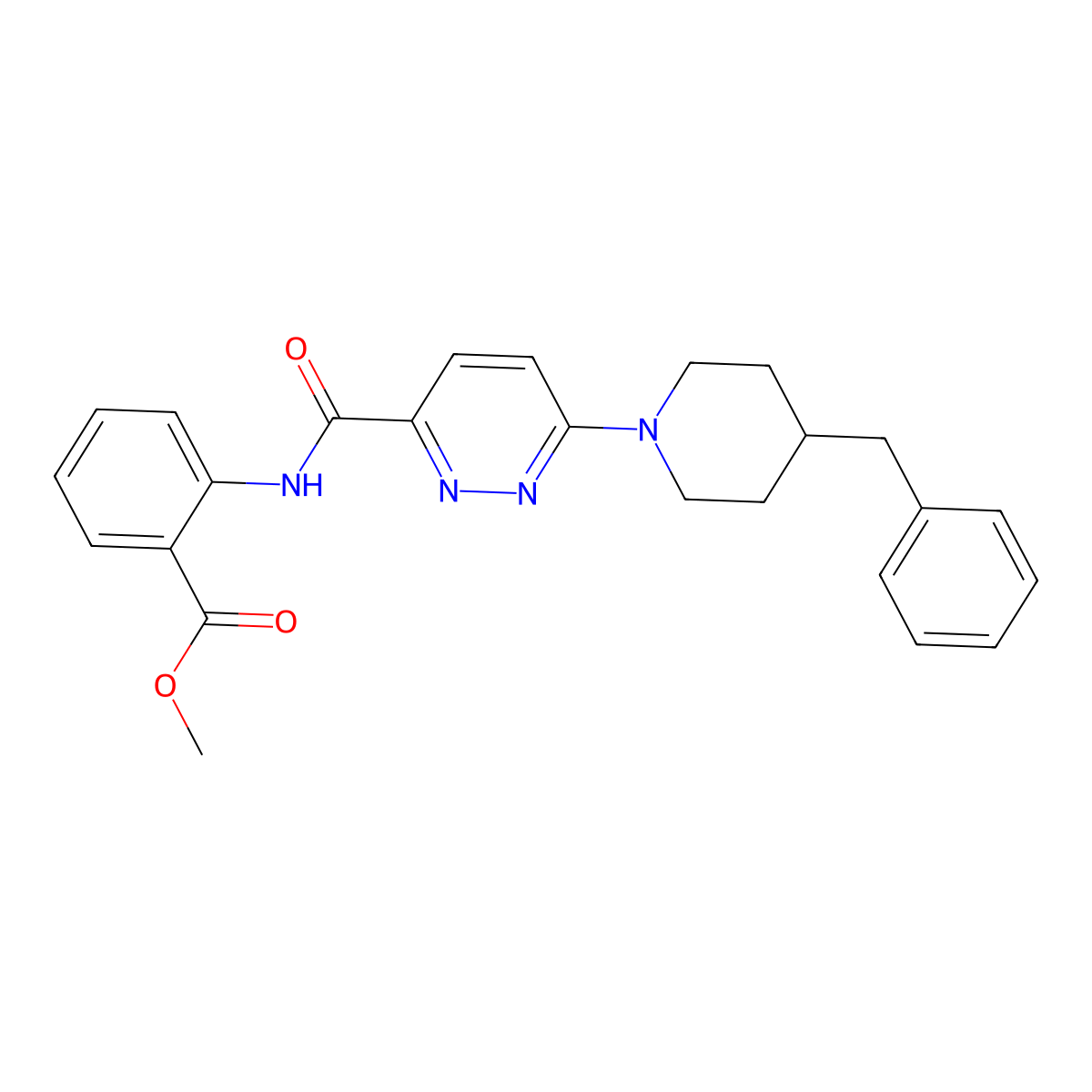 Methyl 2-(6-(4-benzylpiperidin-1-yl)pyridazine-3-carboxamido)benzoate molecular structure, CAS 1396882-42-0