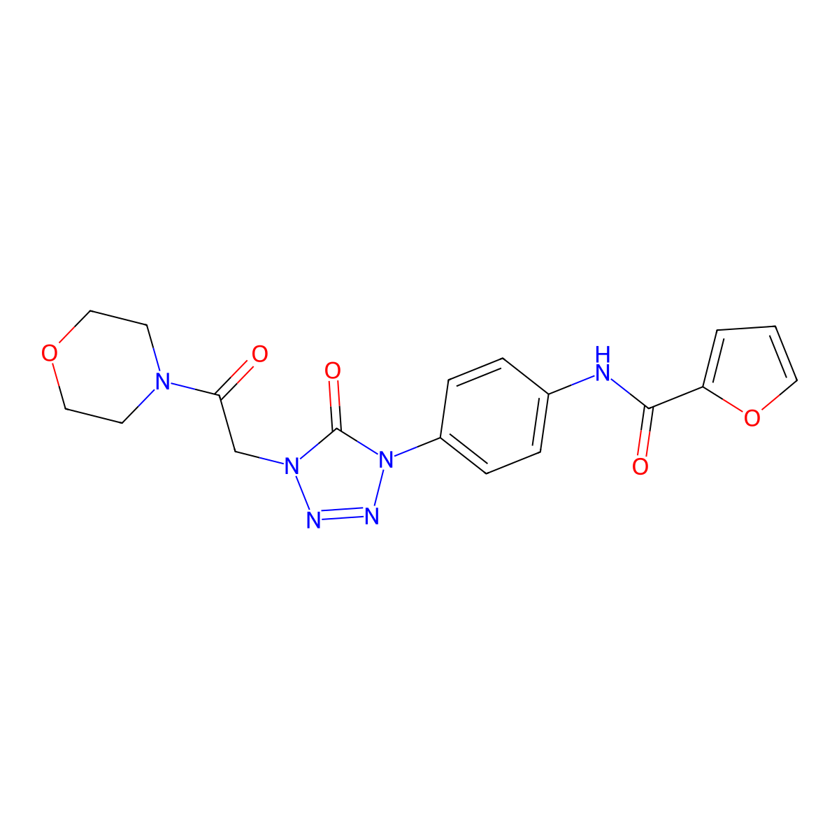 N-(4-(4-(2-morpholino-2-oxoethyl)-5-oxo-4,5-dihydro-1H-tetrazol-1-yl)phenyl)furan-2-carboxamide molecular structure, CAS 1396882-65-7