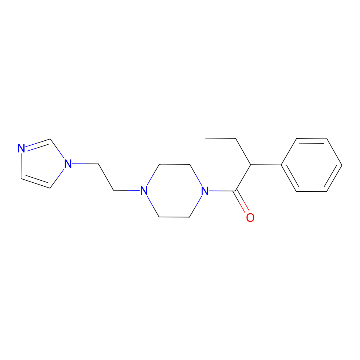 1-{4-[2-(1H-imidazol-1-yl)ethyl]piperazin-1-yl}-2-phenylbutan-1-one molecular structure, CAS 1396882-68-0