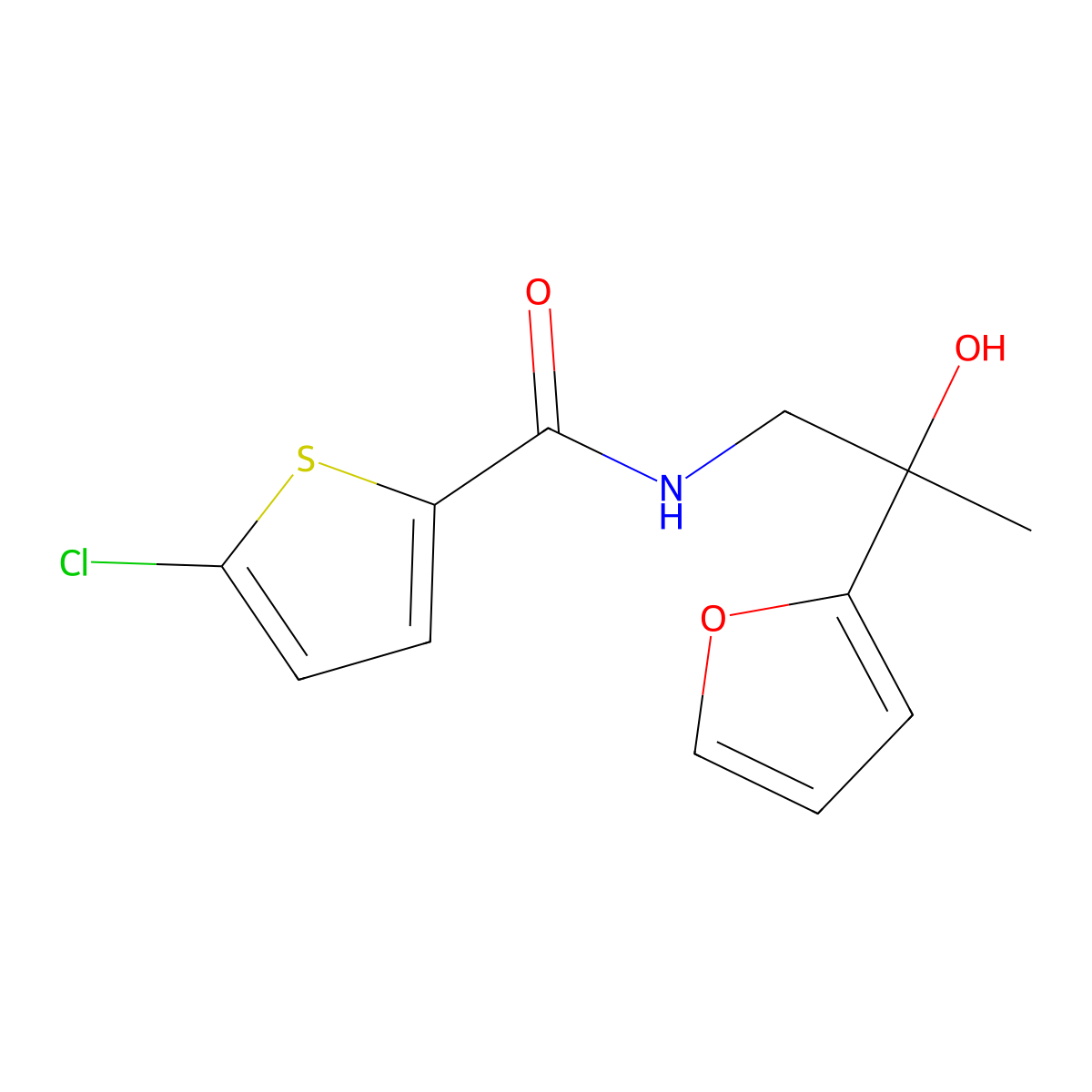 5-chloro-N-[2-(furan-2-yl)-2-hydroxypropyl]thiophene-2-carboxamide molecular structure, CAS 1396882-79-3