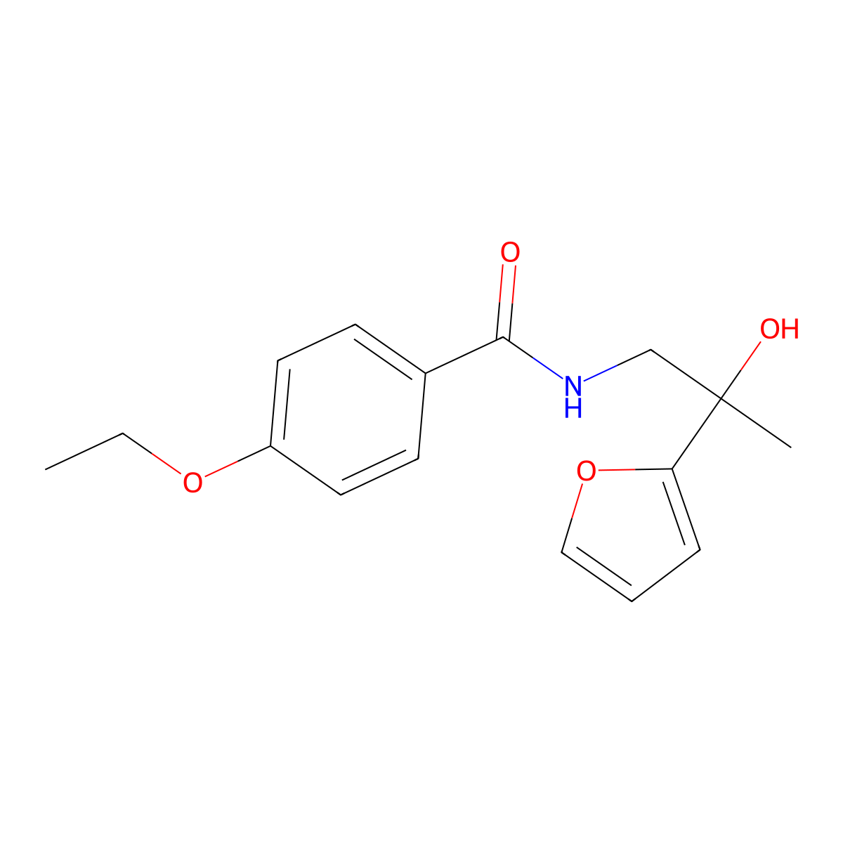 4-ethoxy-N-[2-(furan-2-yl)-2-hydroxypropyl]benzamide molecular structure, CAS 1396882-82-8
