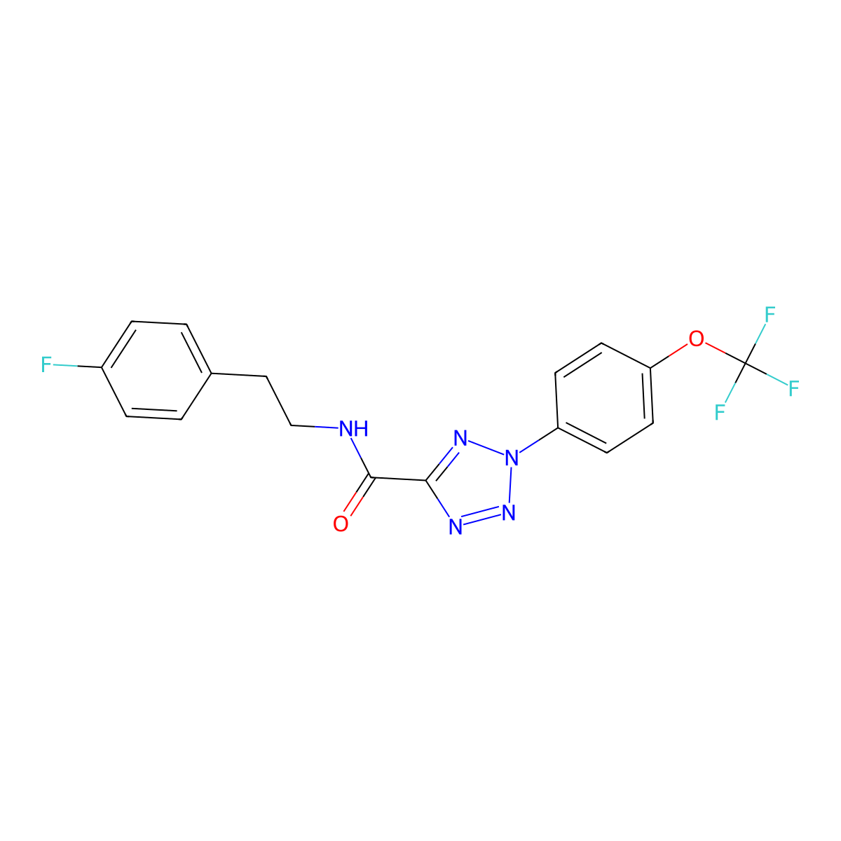 N-(4-fluorophenethyl)-2-(4-(trifluoromethoxy)phenyl)-2H-tetrazole-5-carboxamide molecular structure, CAS 1396882-84-0