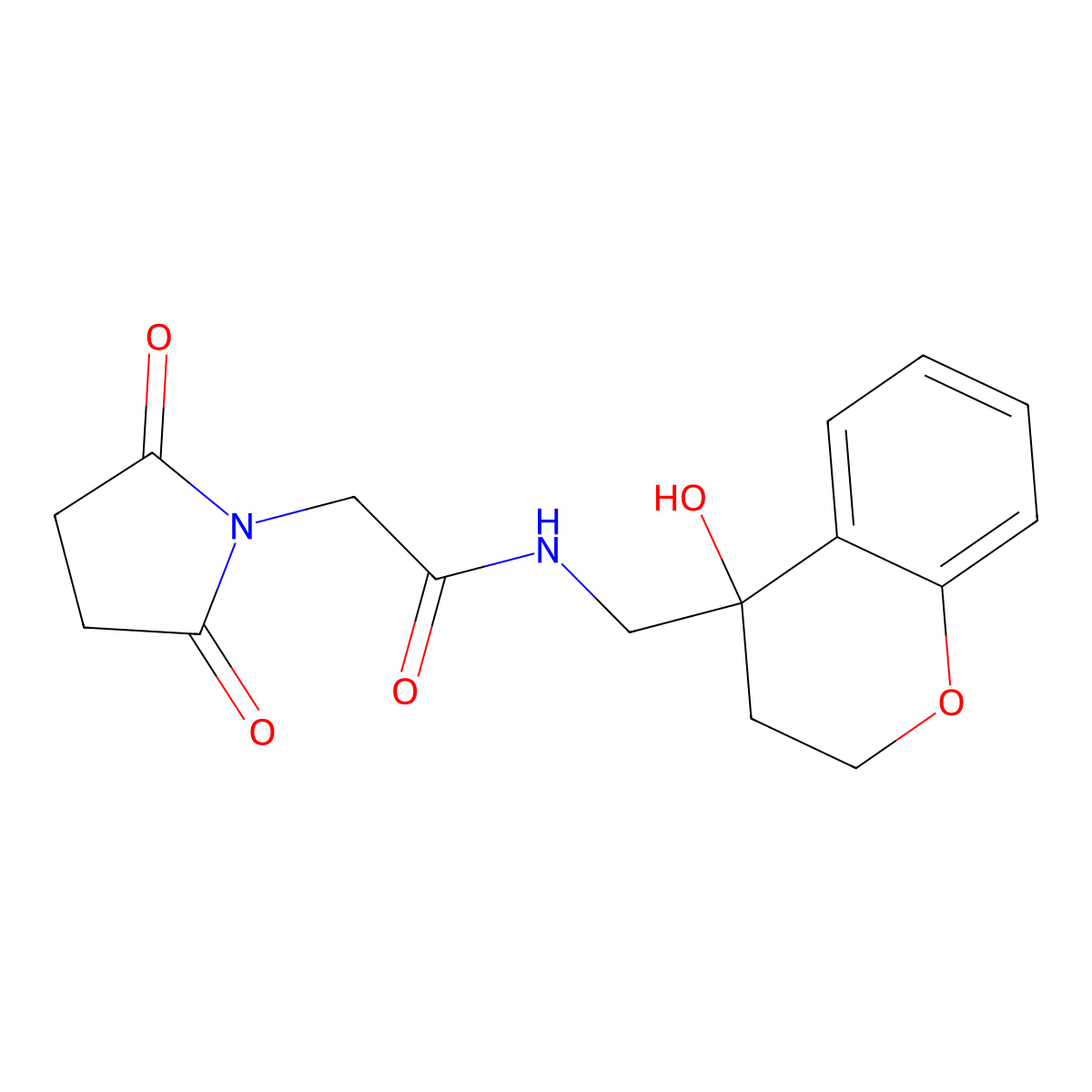 2-(2,5-dioxopyrrolidin-1-yl)-N-((4-hydroxychroman-4-yl)methyl)acetamide molecular structure, CAS 1396883-03-6