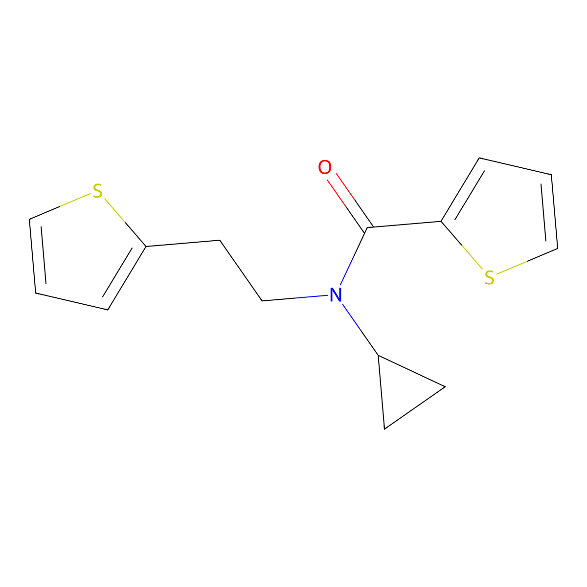 N-cyclopropyl-N-[2-(thiophen-2-yl)ethyl]thiophene-2-carboxamide molecular structure, CAS 1396883-04-7