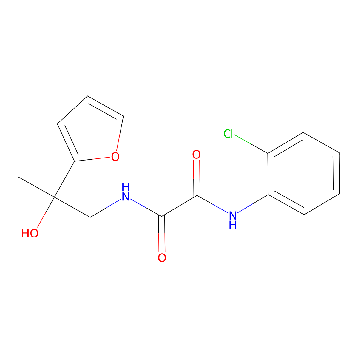 N1-(2-chlorophenyl)-N2-(2-(furan-2-yl)-2-hydroxypropyl)oxalamide molecular structure, CAS 1396883-05-8