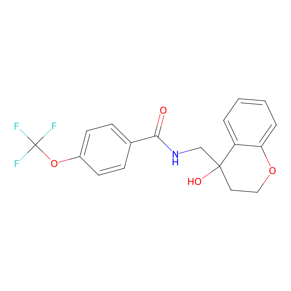 N-((4-hydroxychroman-4-yl)methyl)-4-(trifluoromethoxy)benzamide molecular structure, CAS 1396883-15-0