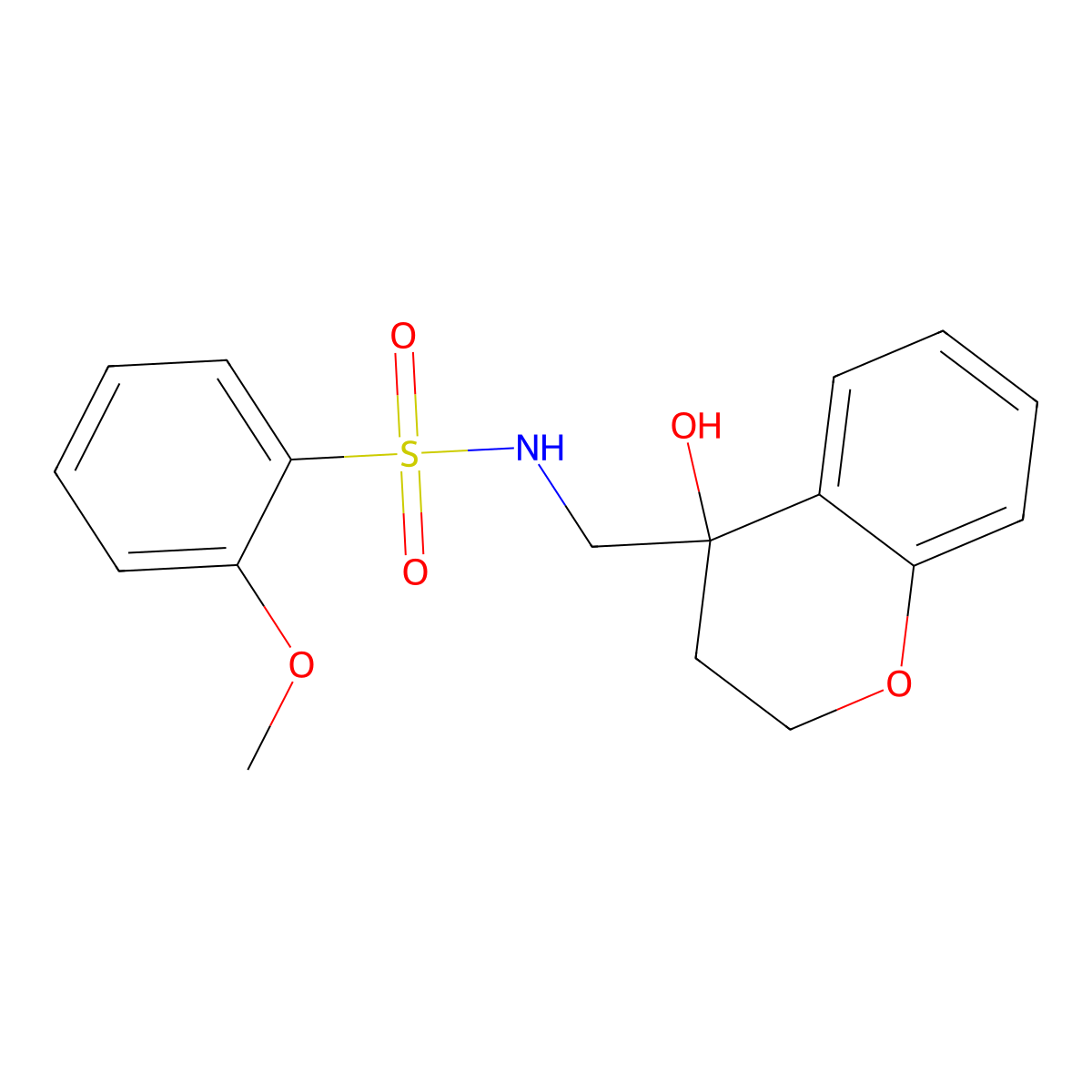 N-((4-hydroxychroman-4-yl)methyl)-2-methoxybenzenesulfonamide molecular structure, CAS 1396883-20-7