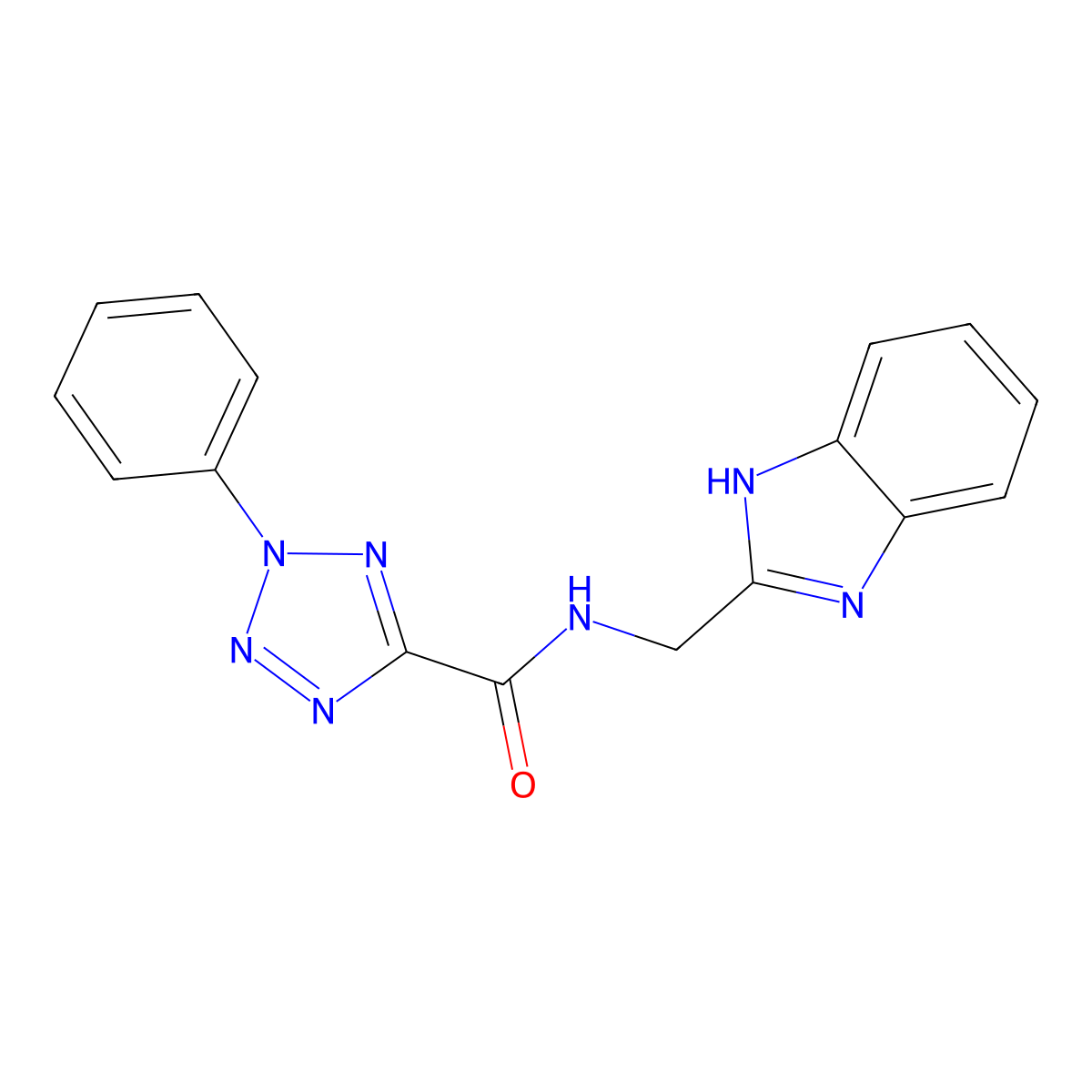 N-((1H-benzo[d]imidazol-2-yl)methyl)-2-phenyl-2H-tetrazole-5-carboxamide molecular structure, CAS 1396883-35-4