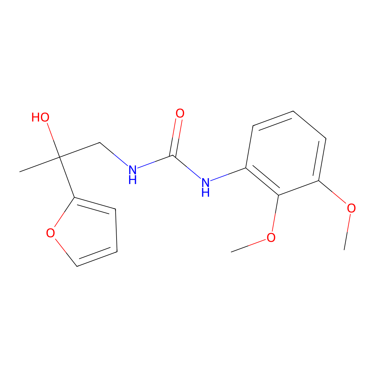 1-(2,3-Dimethoxyphenyl)-3-[2-(furan-2-yl)-2-hydroxypropyl]urea molecular structure, CAS 1396883-36-5