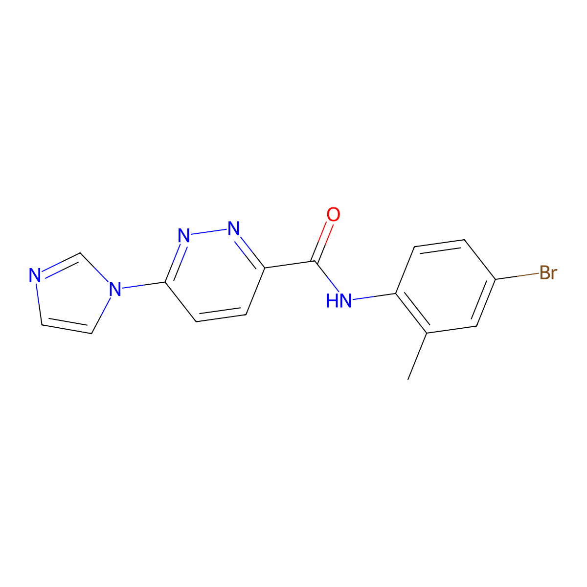 N-(4-bromo-2-methylphenyl)-6-(1H-imidazol-1-yl)pyridazine-3-carboxamide molecular structure, CAS 1396883-42-3