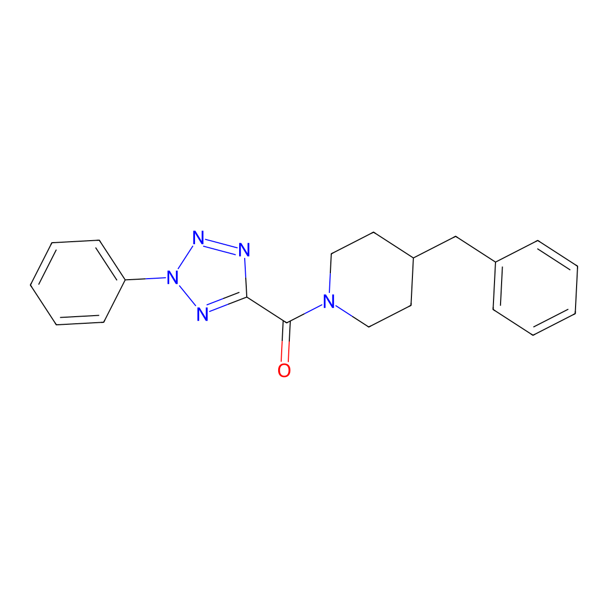 (4-benzylpiperidin-1-yl)(2-phenyl-2H-tetrazol-5-yl)methanone molecular structure, CAS 1396883-77-4