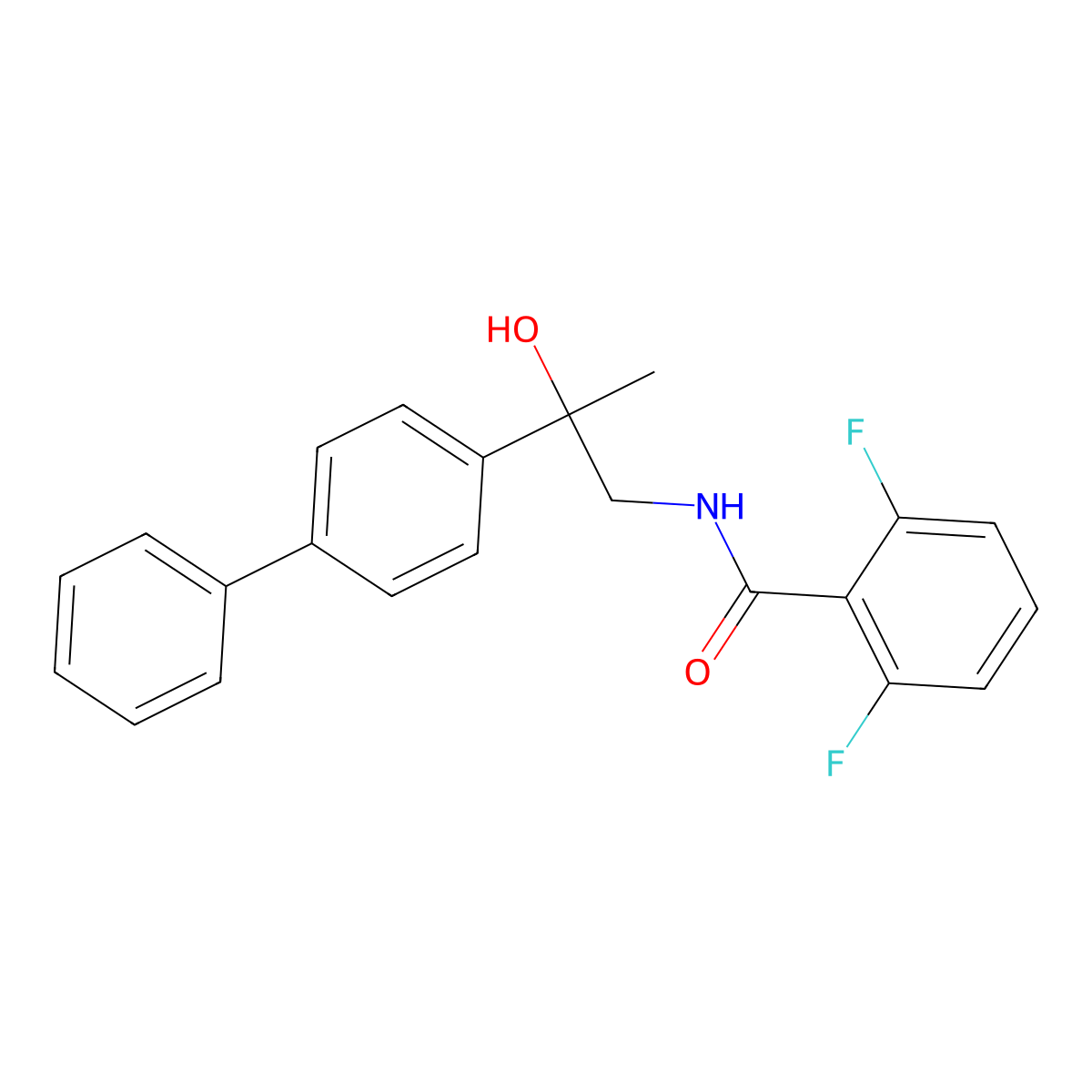 N-(2-([1,1'-biphenyl]-4-yl)-2-hydroxypropyl)-2,6-difluorobenzamide molecular structure, CAS 1396883-79-6