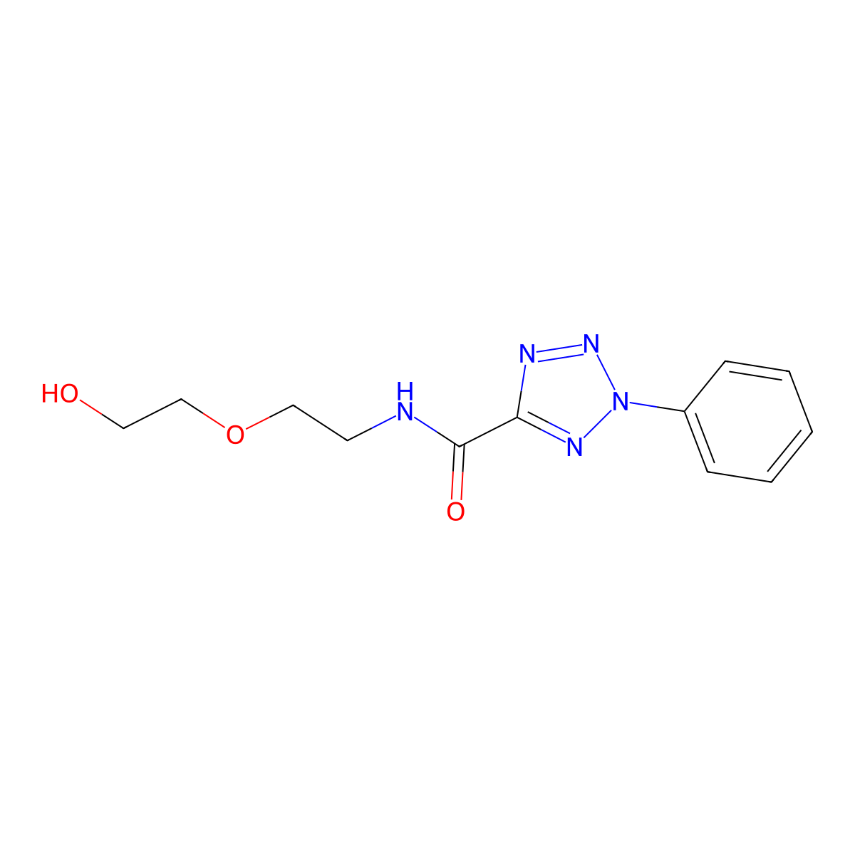 N-(2-(2-hydroxyethoxy)ethyl)-2-phenyl-2H-tetrazole-5-carboxamide molecular structure, CAS 1396883-80-9