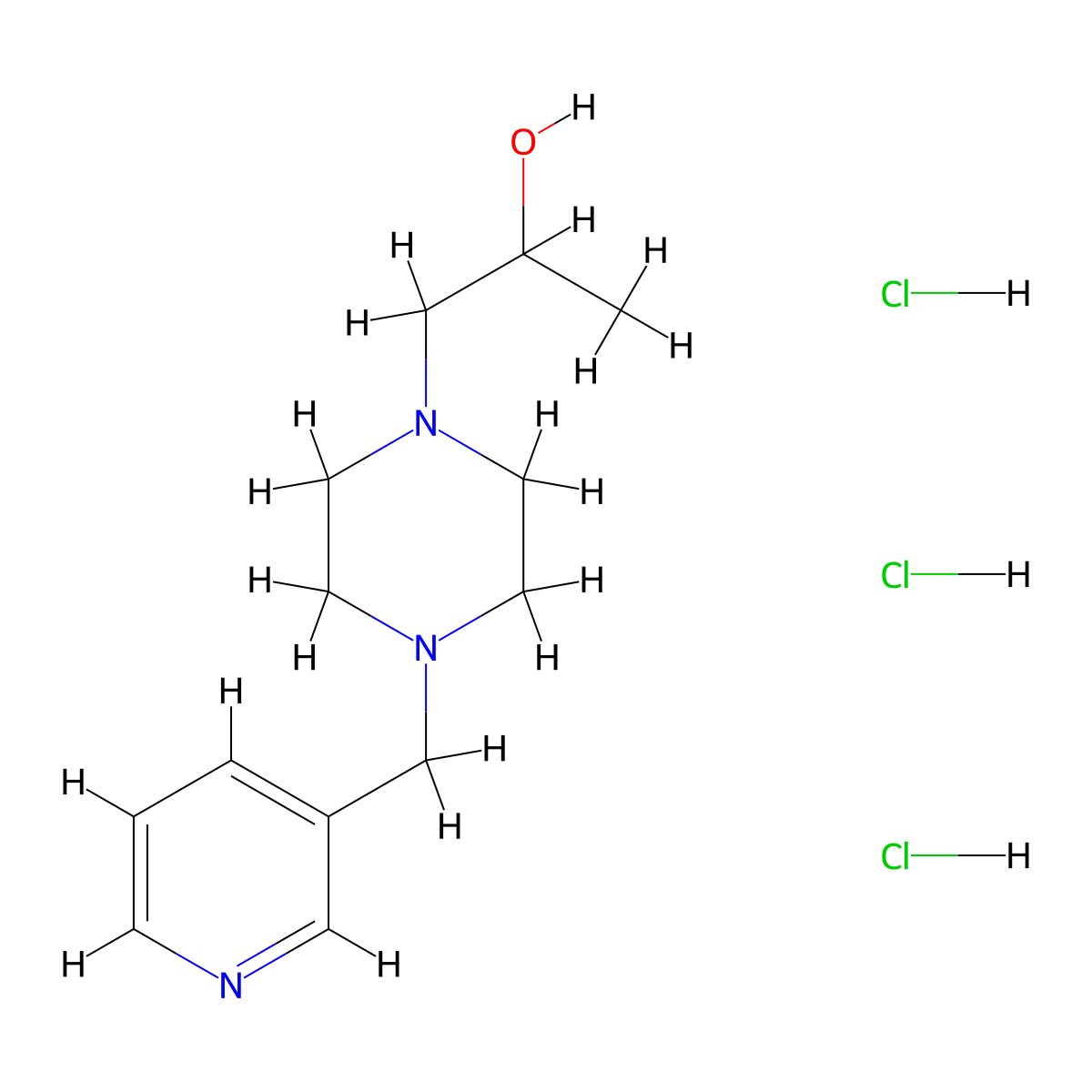 1-(4-(Pyridin-3-ylmethyl)piperazin-1-yl)propan-2-ol trihydrochloride molecular structure, CAS 1396883-81-0