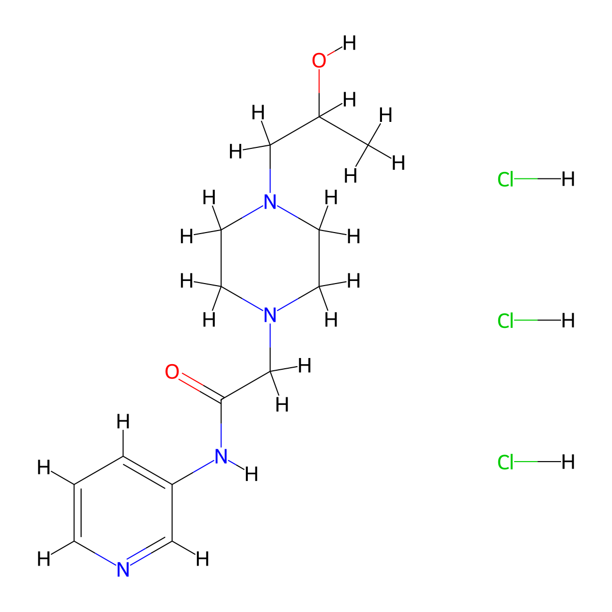 2-[4-(2-Hydroxypropyl)piperazin-1-YL]-N-(pyridin-3-YL)acetamide trihydrochloride molecular structure, CAS 1396883-89-8