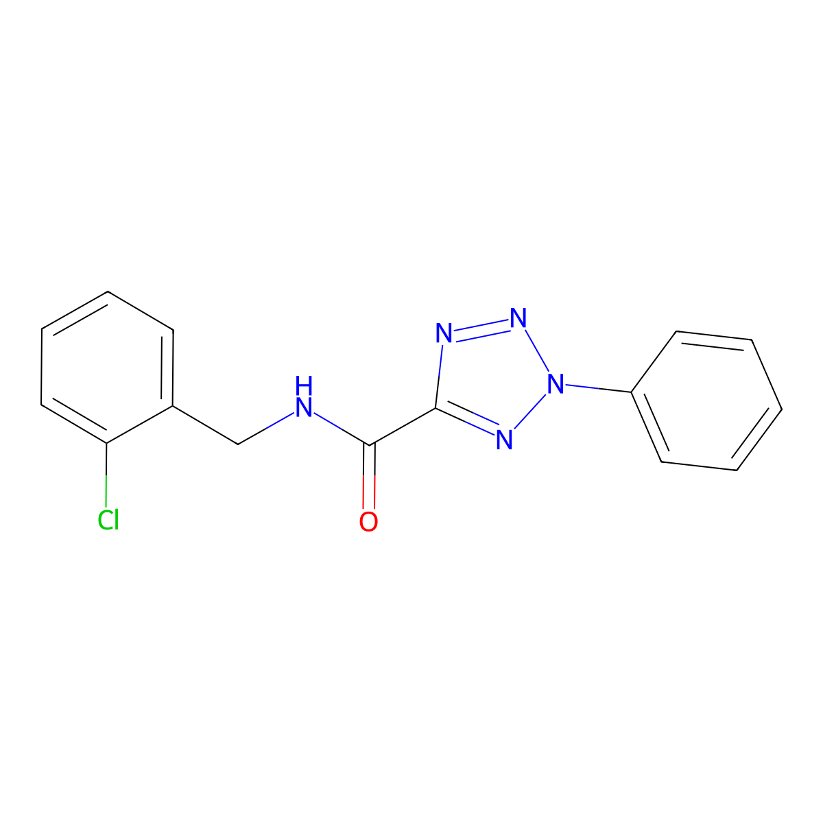 N-(2-chlorobenzyl)-2-phenyl-2H-tetrazole-5-carboxamide molecular structure, CAS 1396883-91-2