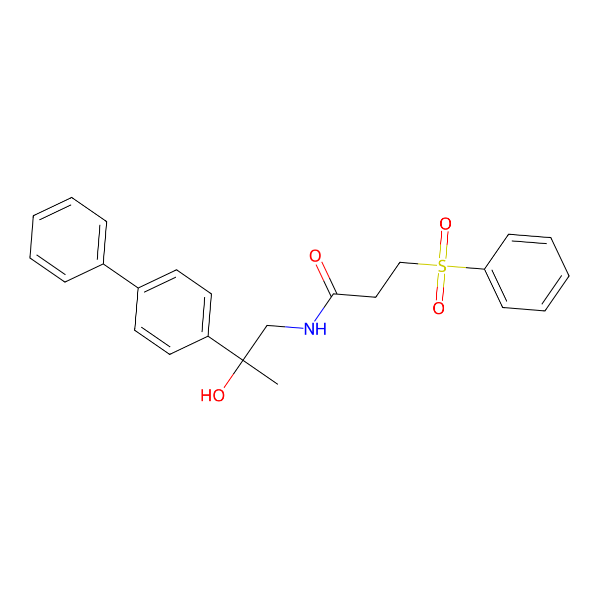 N-(2-([1,1'-biphenyl]-4-yl)-2-hydroxypropyl)-3-(phenylsulfonyl)propanamide molecular structure, CAS 1396883-97-8