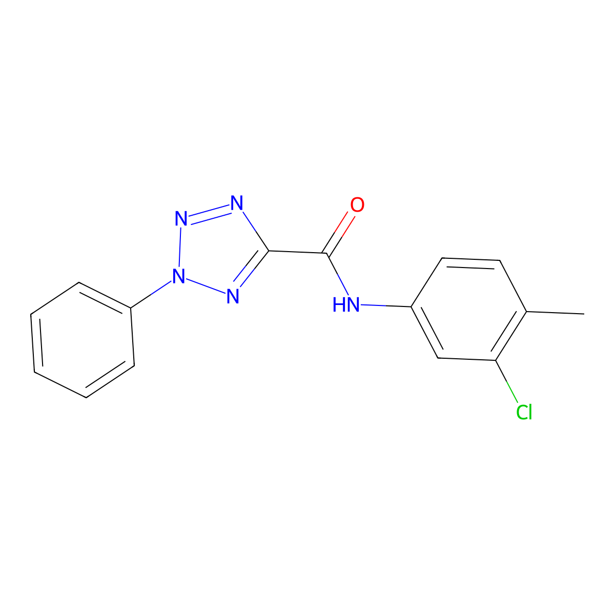 N-(3-chloro-4-methylphenyl)-2-phenyl-2H-tetrazole-5-carboxamide molecular structure, CAS 1396884-11-9