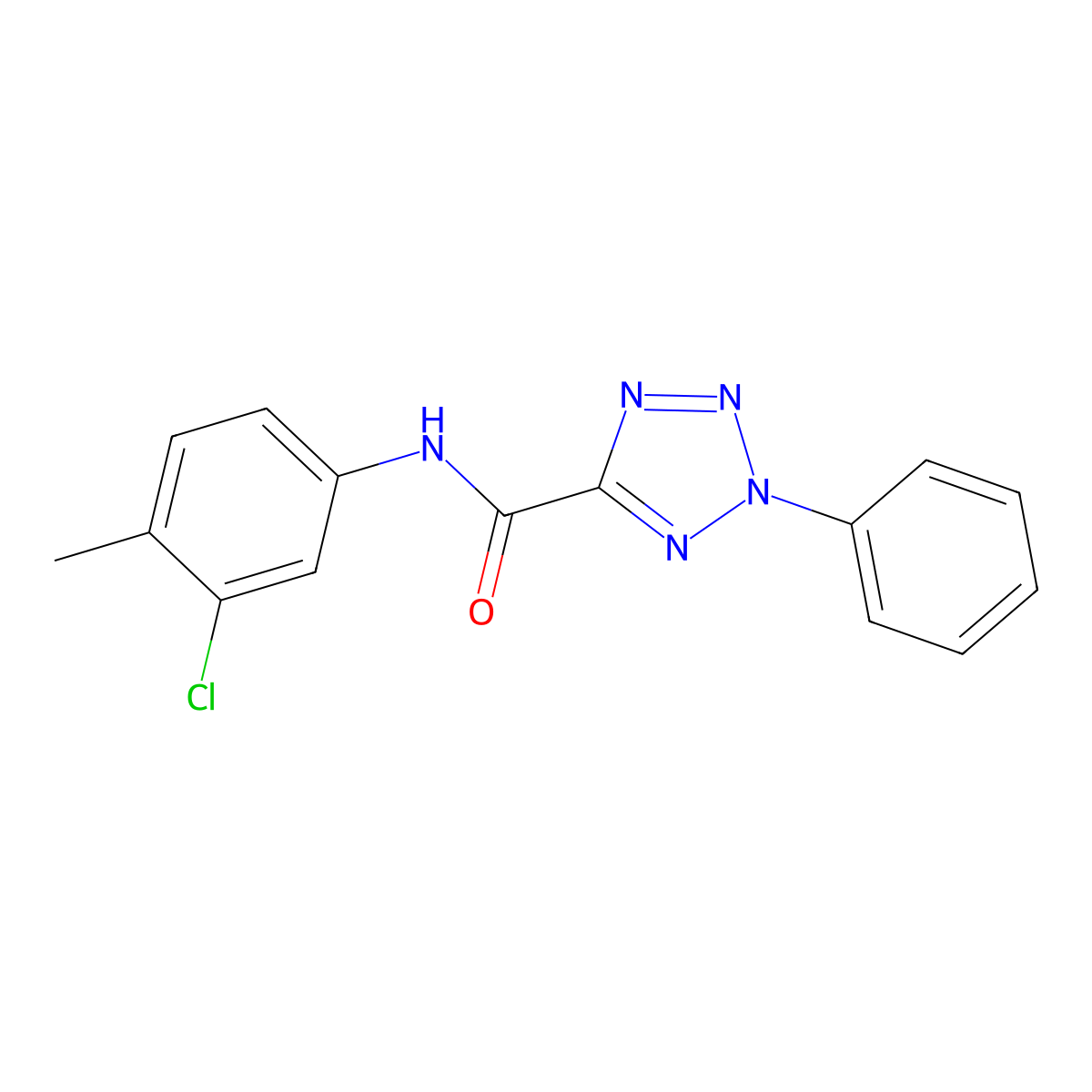 N-(3-chloro-4-methylphenyl)-2-phenyl-2H-tetrazole-5-carboxamide molecular structure, CAS 1396884-11-9