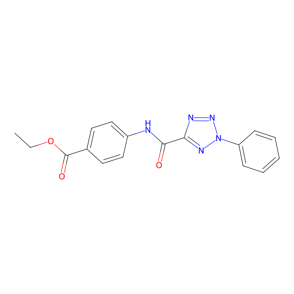 ethyl 4-(2-phenyl-2H-tetrazole-5-carboxamido)benzoate molecular structure, CAS 1396884-15-3