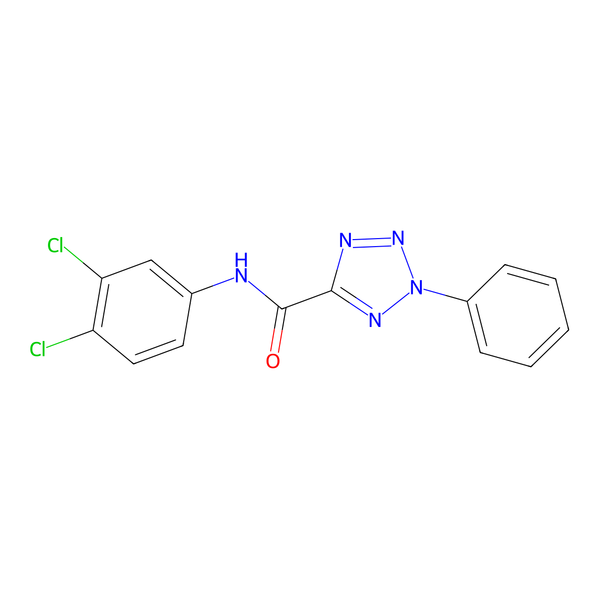 N-(3,4-dichlorophenyl)-2-phenyl-2H-tetrazole-5-carboxamide molecular structure, CAS 1396884-20-0